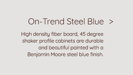 Trendy Steel Blue Cabinets Description